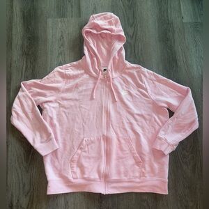 Pastel pink Nike zip up hoodie